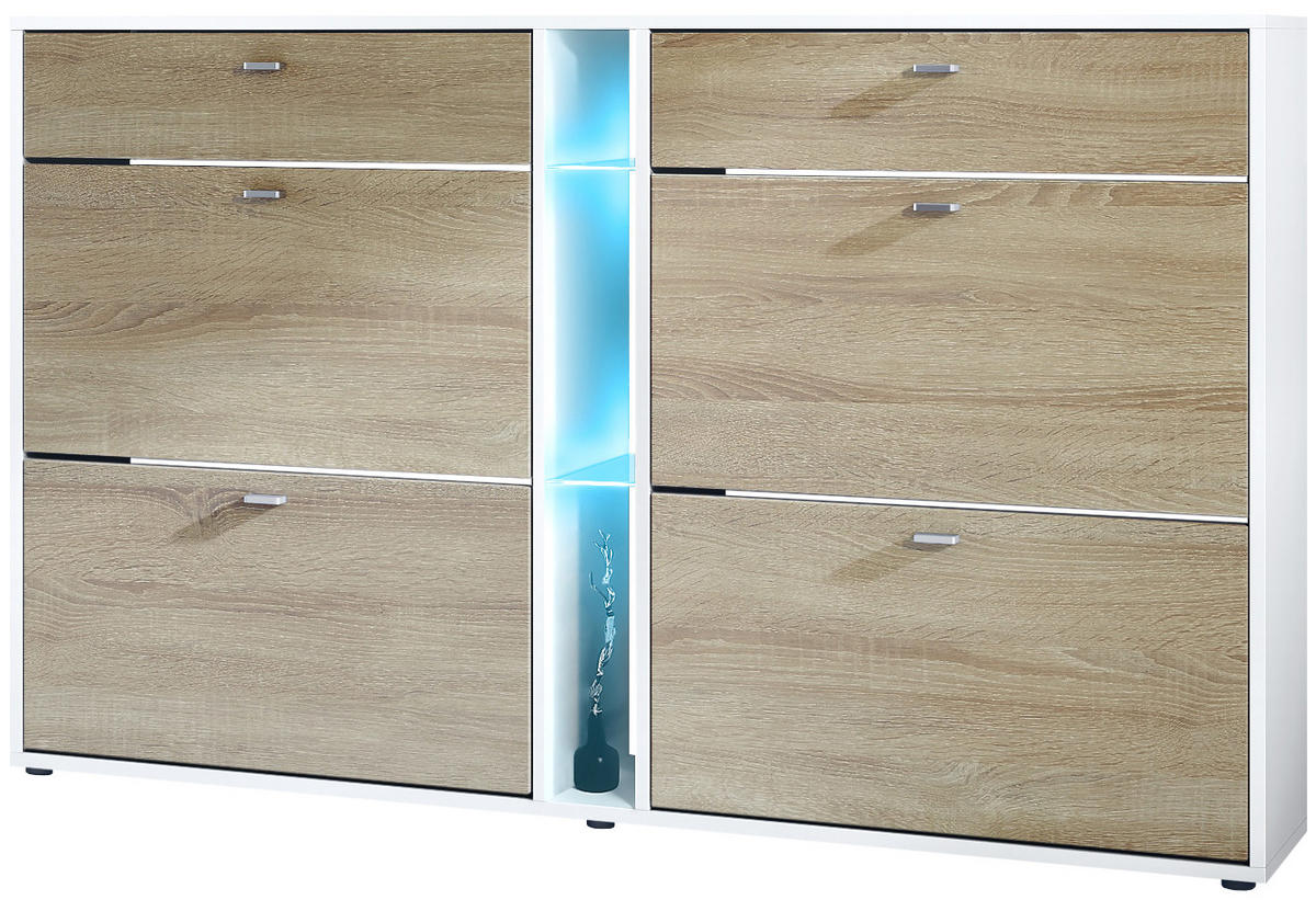 SCHUHSCHRANK Today Fronten in Eiche sägerau - Eiche San Remo, Holzwerkstoff (155.5/95/28cm) - Vladon