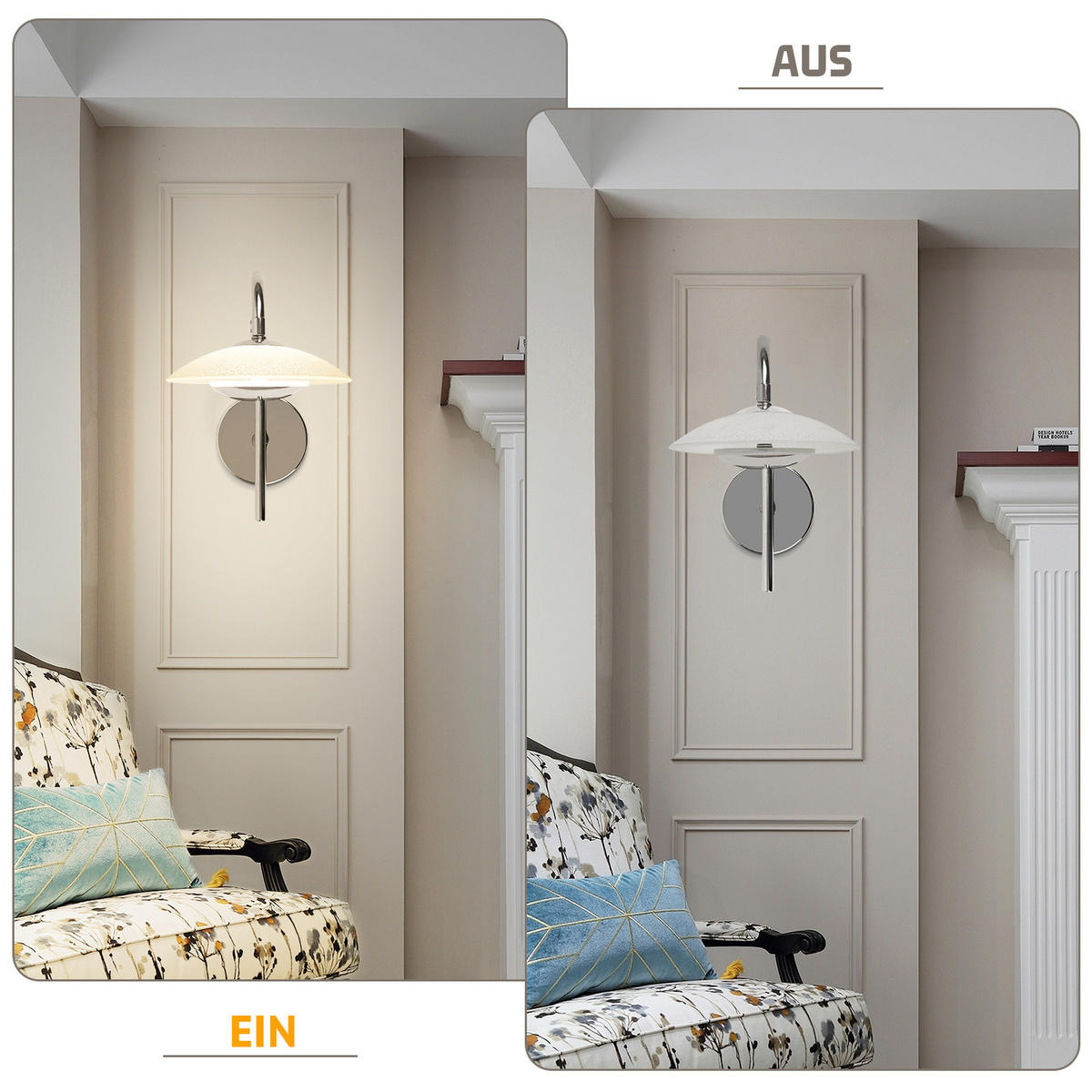 LED-WANDLEUCHTE Flashing 23.6/16/25.2 cm - Silberfarben, Metall (16/25.2/23.6cm) - ZMH