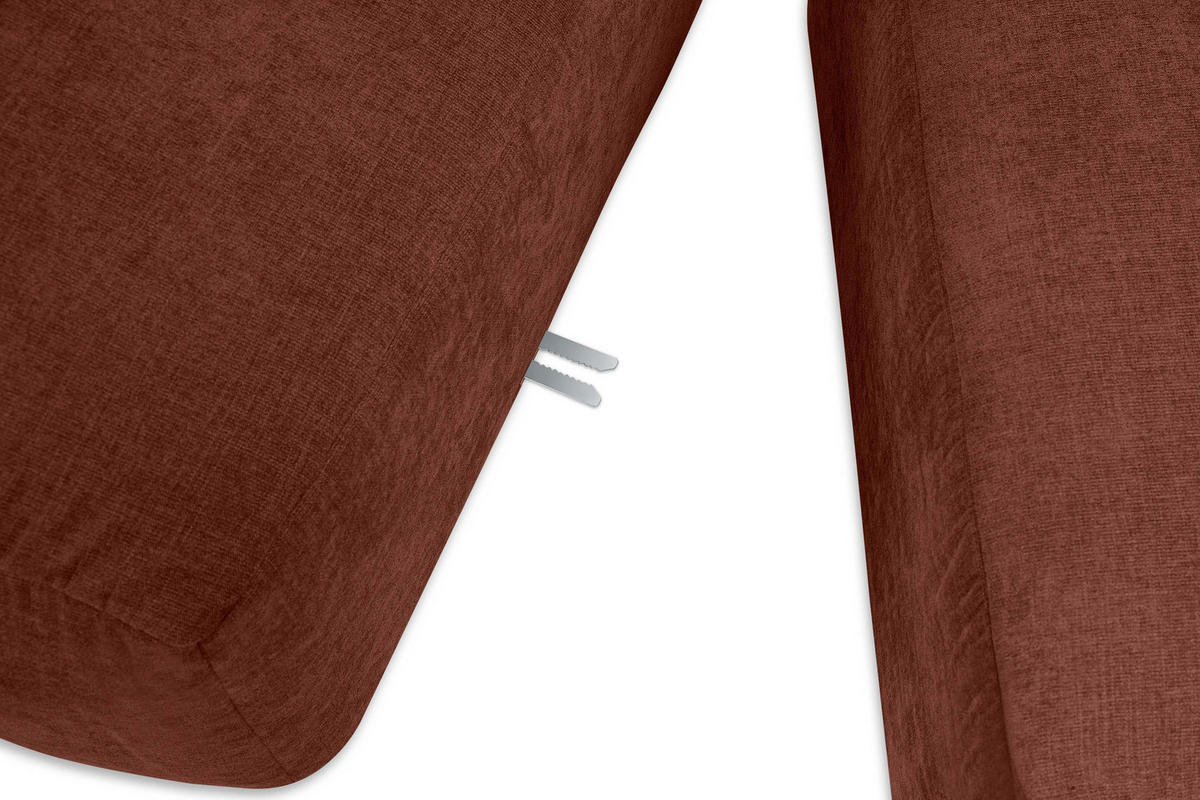 PANORAMA-ECKSOFA BUFFO 7/8 Sitzer mit extrem weicher Sitzfläche, Gewebestoff, orange - Orange, Textil (424/73/180cm) - KONSIMO®