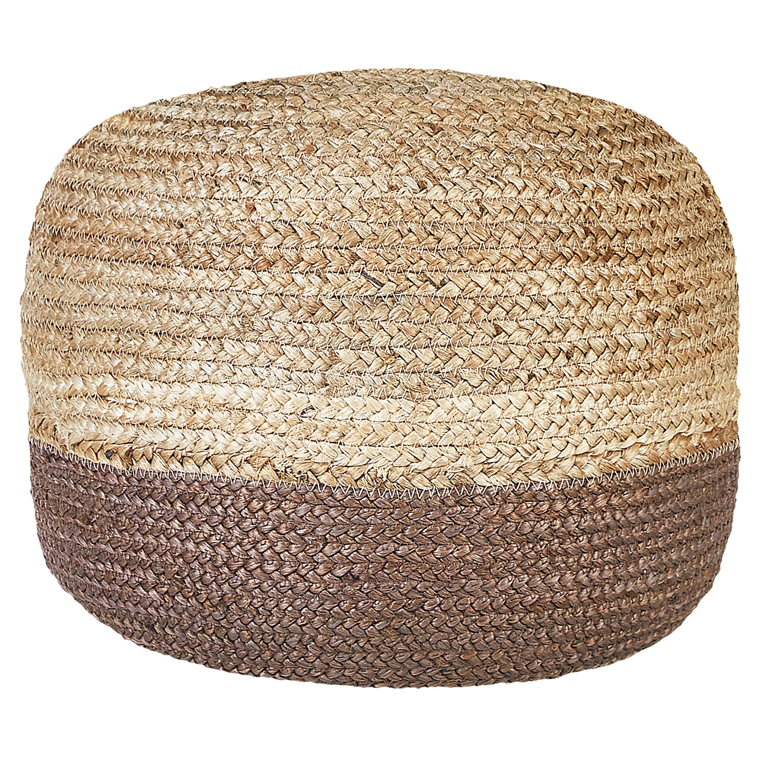 POUF Duki 50/50/40 cm - Naturfarben, Naturmaterialen (50/35/50cm) - Beliani