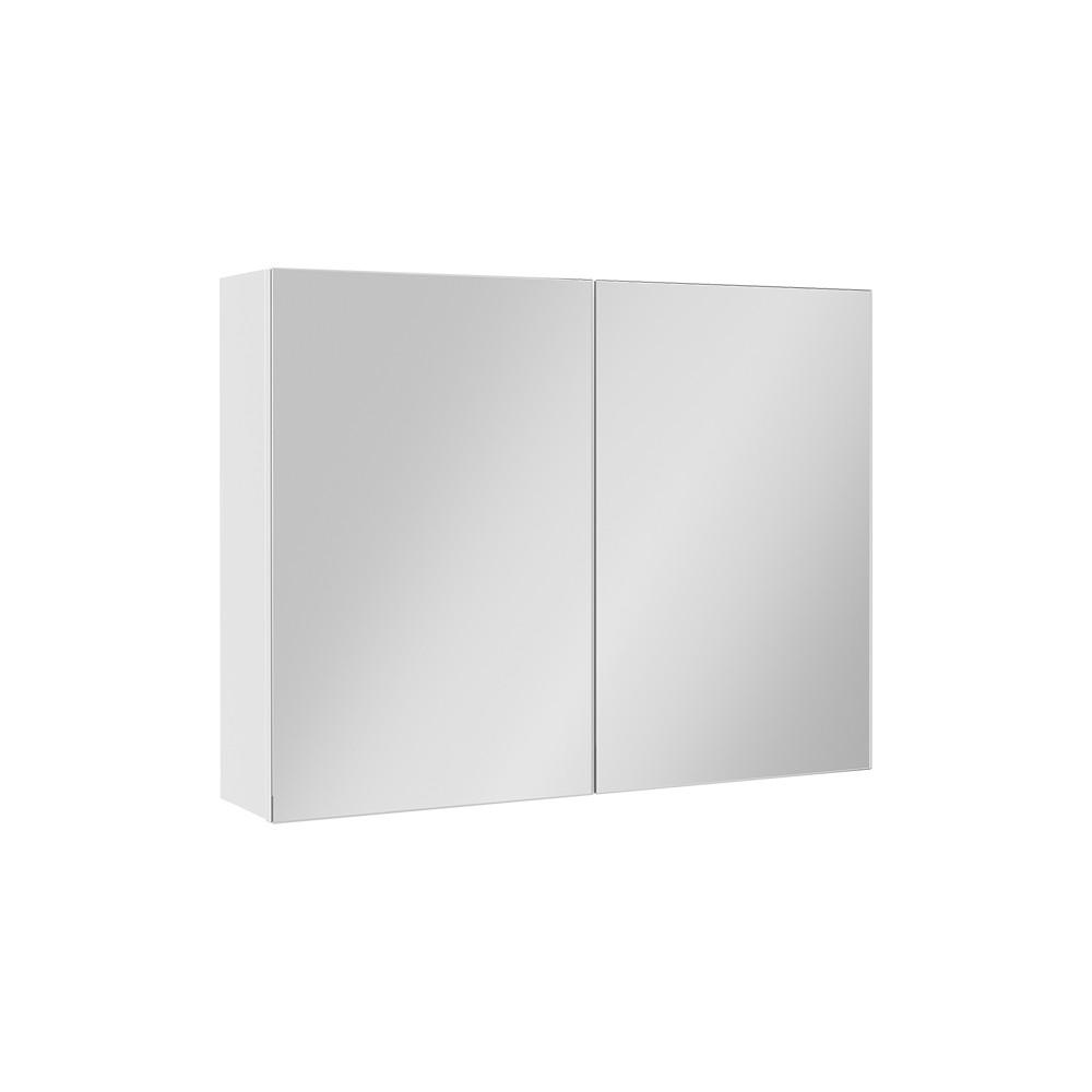 KOPALNIŠKA OMARICA Z OGLEDALOM Lavia, Bela, 80 x 60.2 cm - bela, leseni material (80/170/17cm) - Vicco