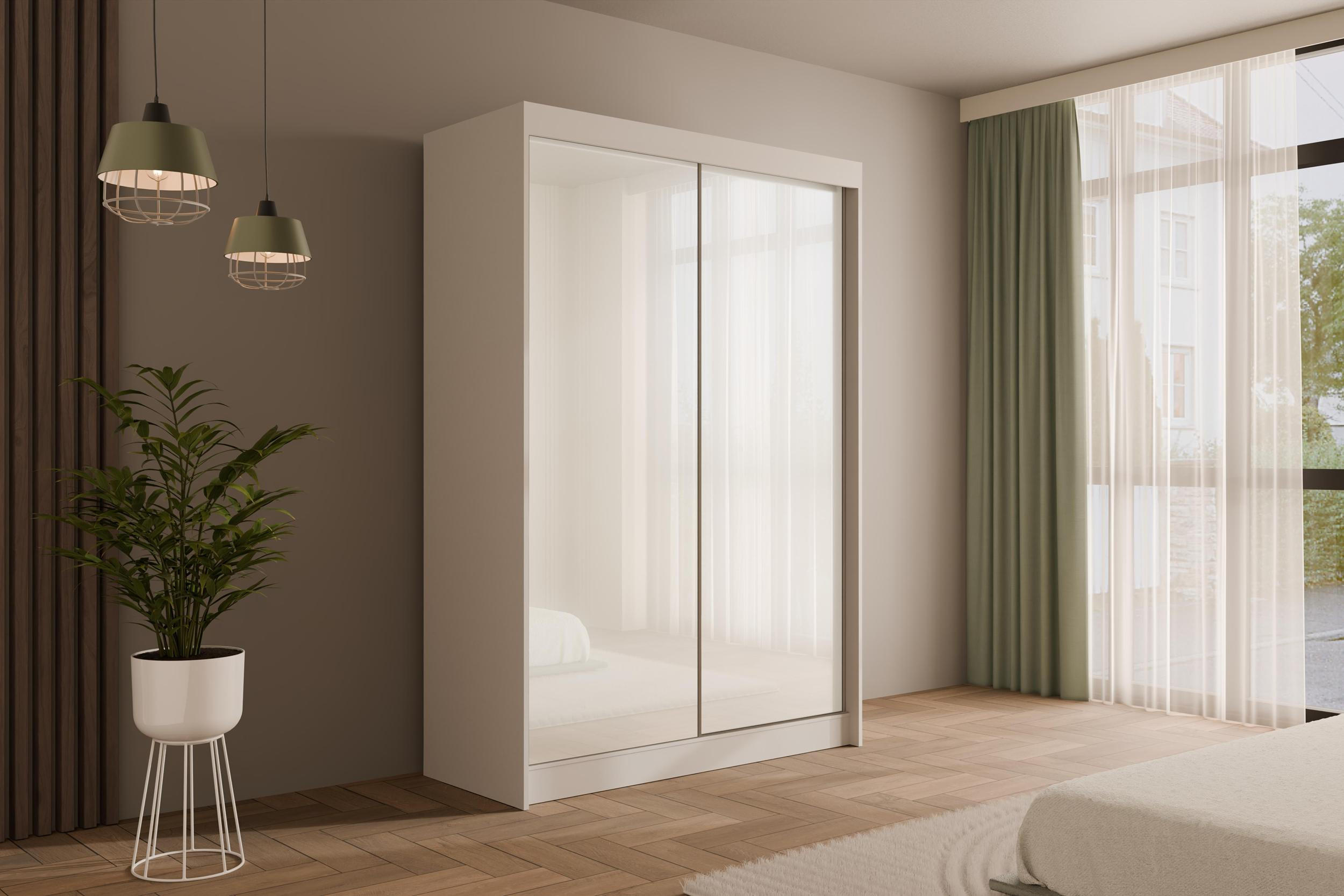 KLEIDERSCHRANK PEKA - 150 cm - Weiß - Weiß, Holzwerkstoff (150/215/61cm) - ALTDECOR