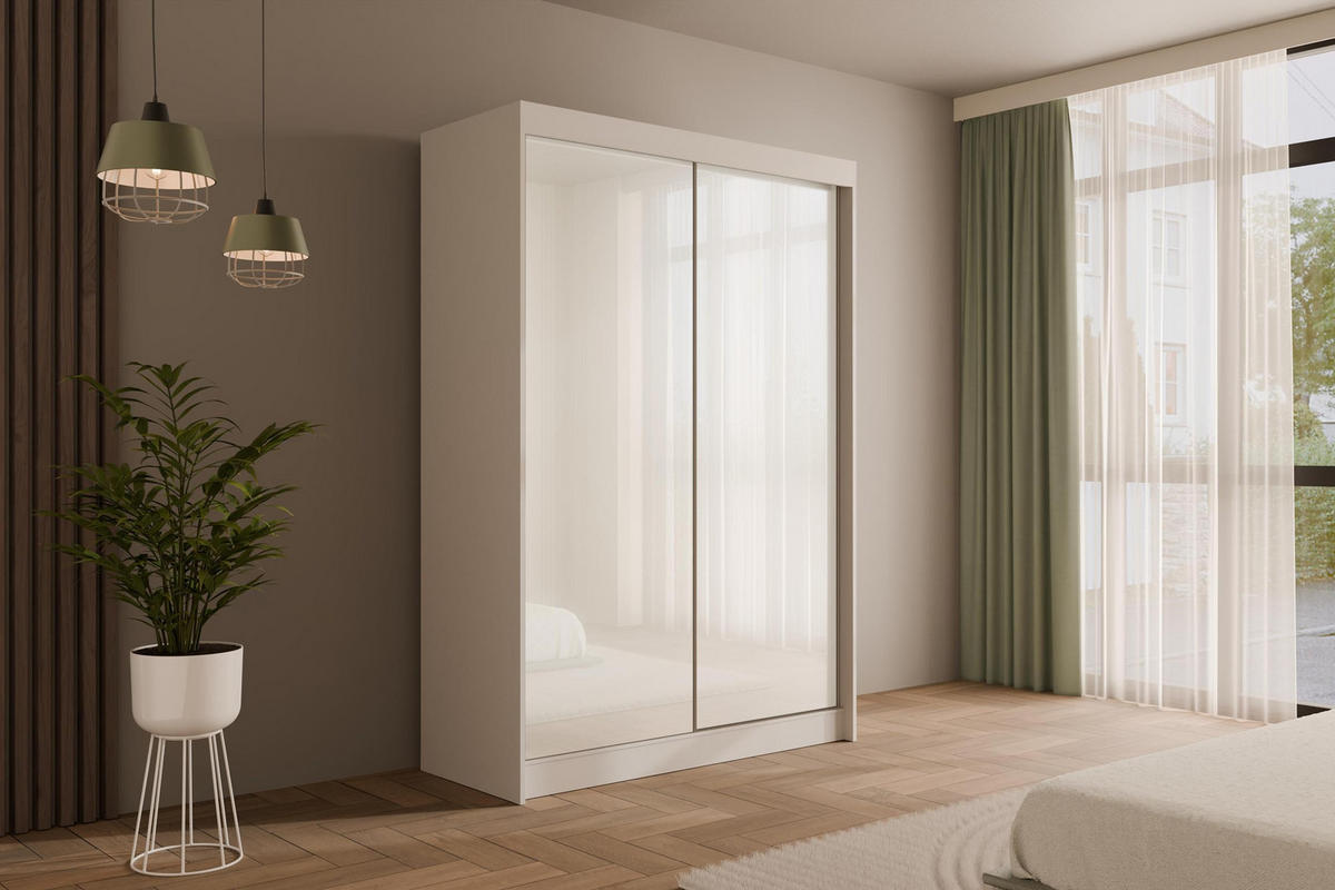 KLEIDERSCHRANK PEKA - 120 cm - Weiß - Weiß, Holzwerkstoff (120/215/61cm) - ALTDECOR