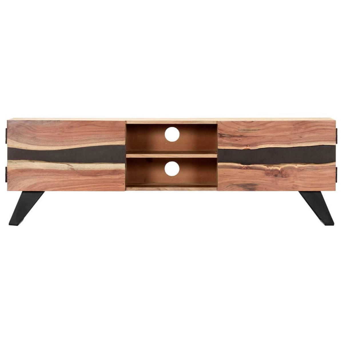 TV-SCHRANK 140X30X45 CM MASSIVHOLZ AKAZIE - Braun, Holz (140/45/30cm) - vidaXL