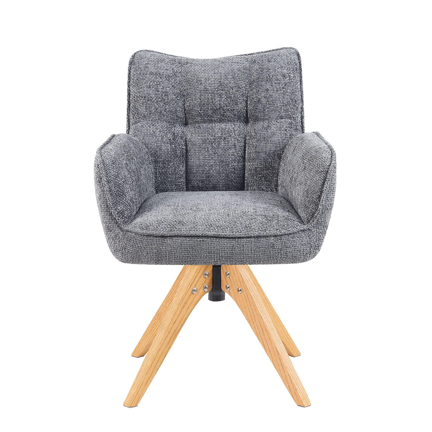 DREHSTUHL Mika-Theo - Honigeiche/Grau, Eichenholz/Holz (59/84/66cm) - DUBI Möbel