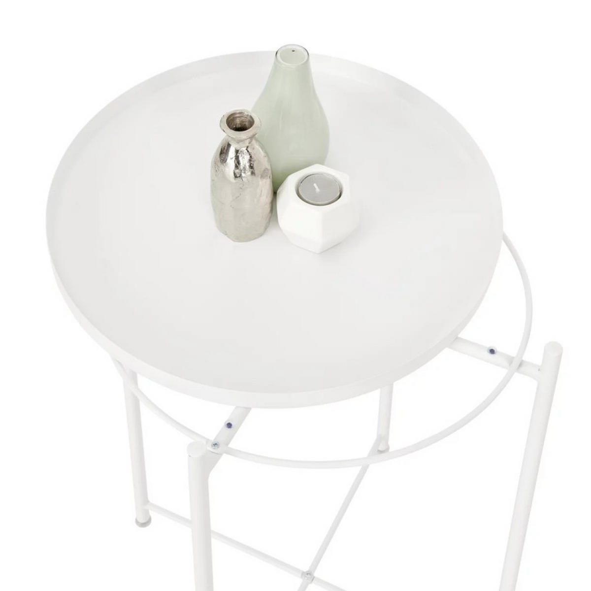 BEISTELLTISCH - Metall - Weiß, Kunststoff/Metall (45/45/53cm) - home24