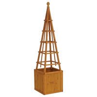 RANKGITTER MIT PFLANZKASTEN Braun - Braun, Holz (168cm) - MCW