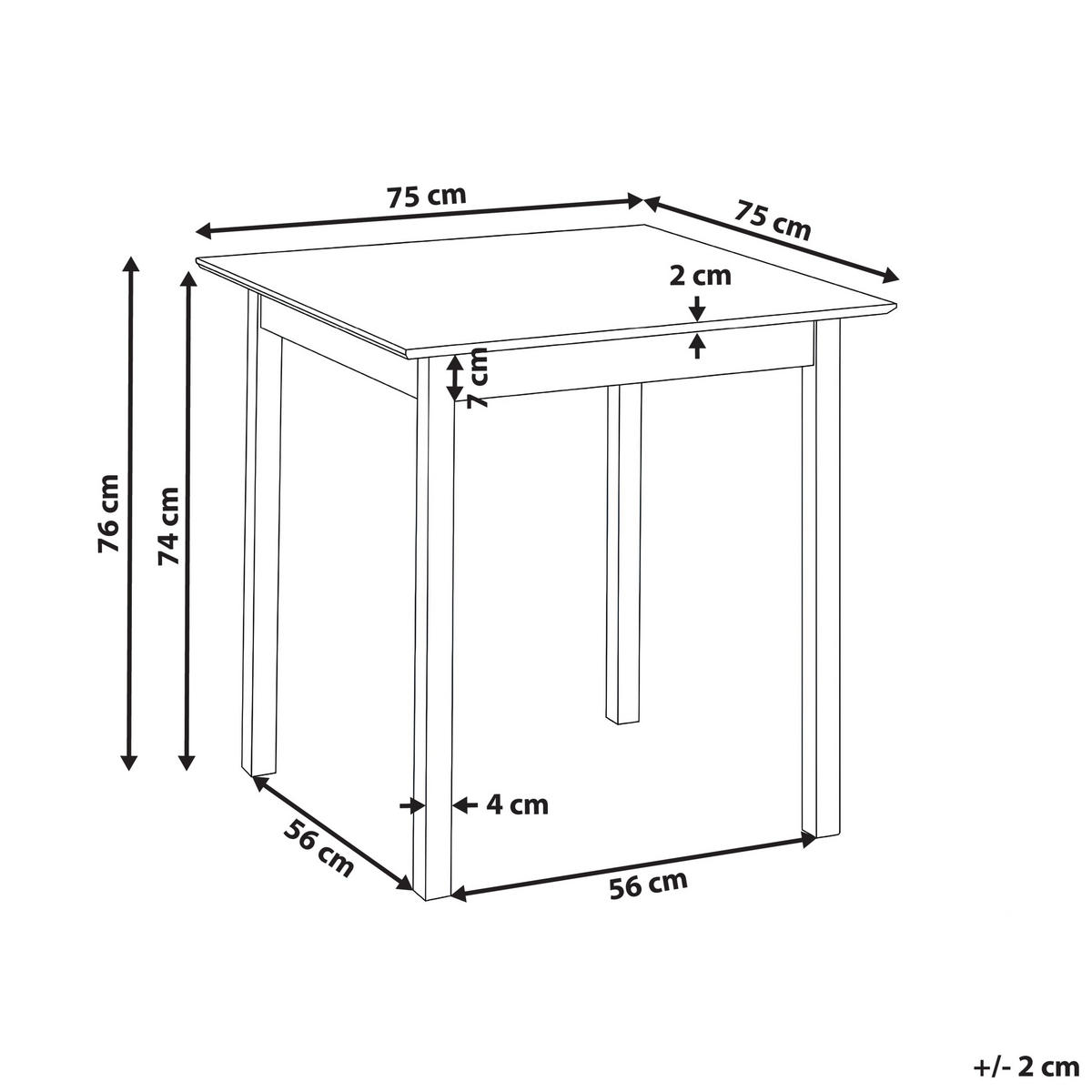 JÍDELNÍ STŮL Černý 75/75 cm Borovicové dřevo Veritas - černá, dřevo (75/75/76cm) - Beliani