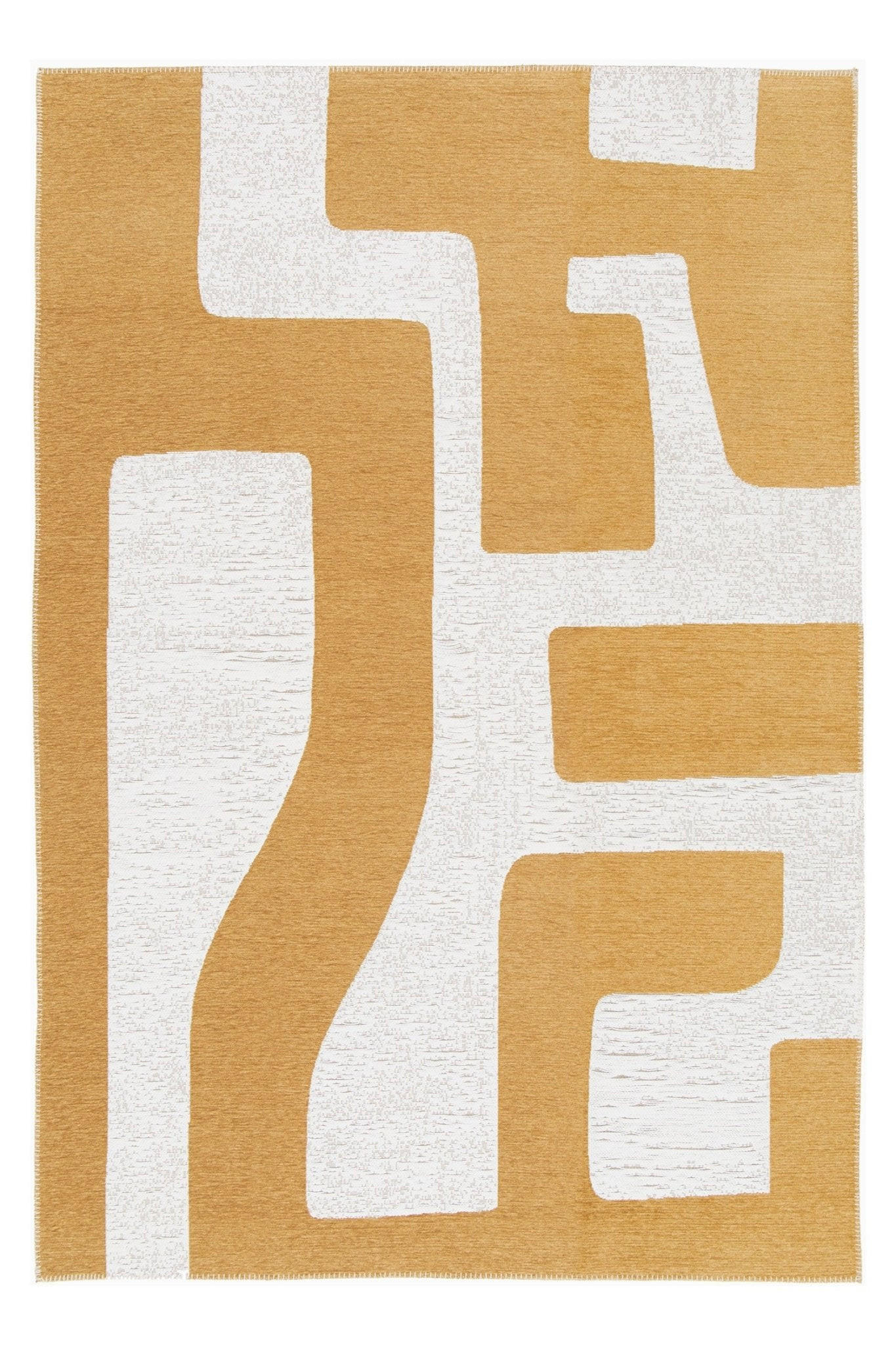 ZEITGENÖSSISCHER Teppich 100% recycelt gelb - Gelb, Textil (120/170cm) - AFK Living