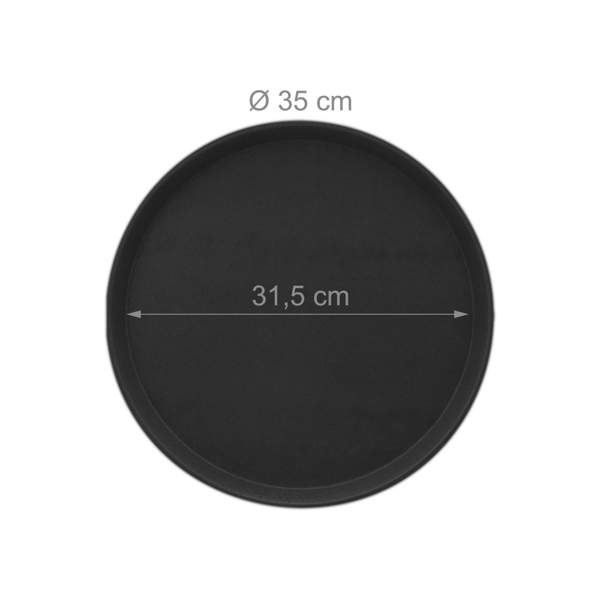 10xSERVIERTABLETT - Schwarz, Kunststoff (35/2/35cm) - Relaxdays