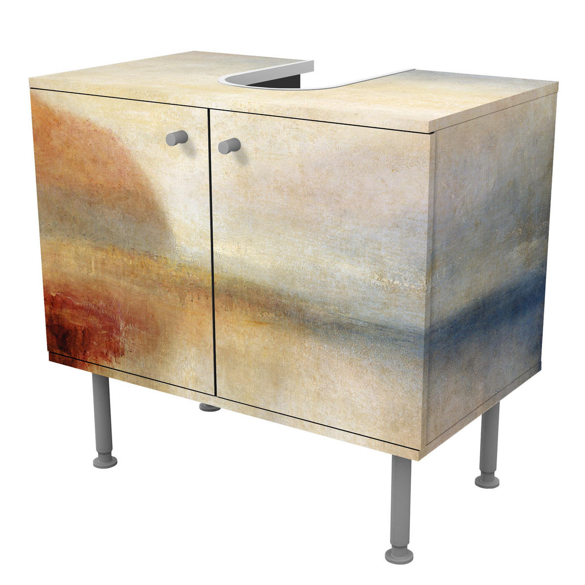 WASCHBECKENUNTERSCHRANK William Turner - Monte Rosa 60/55/35 cm - Pastellblau, Holzwerkstoff (60/55/35cm) - Bilderwelten