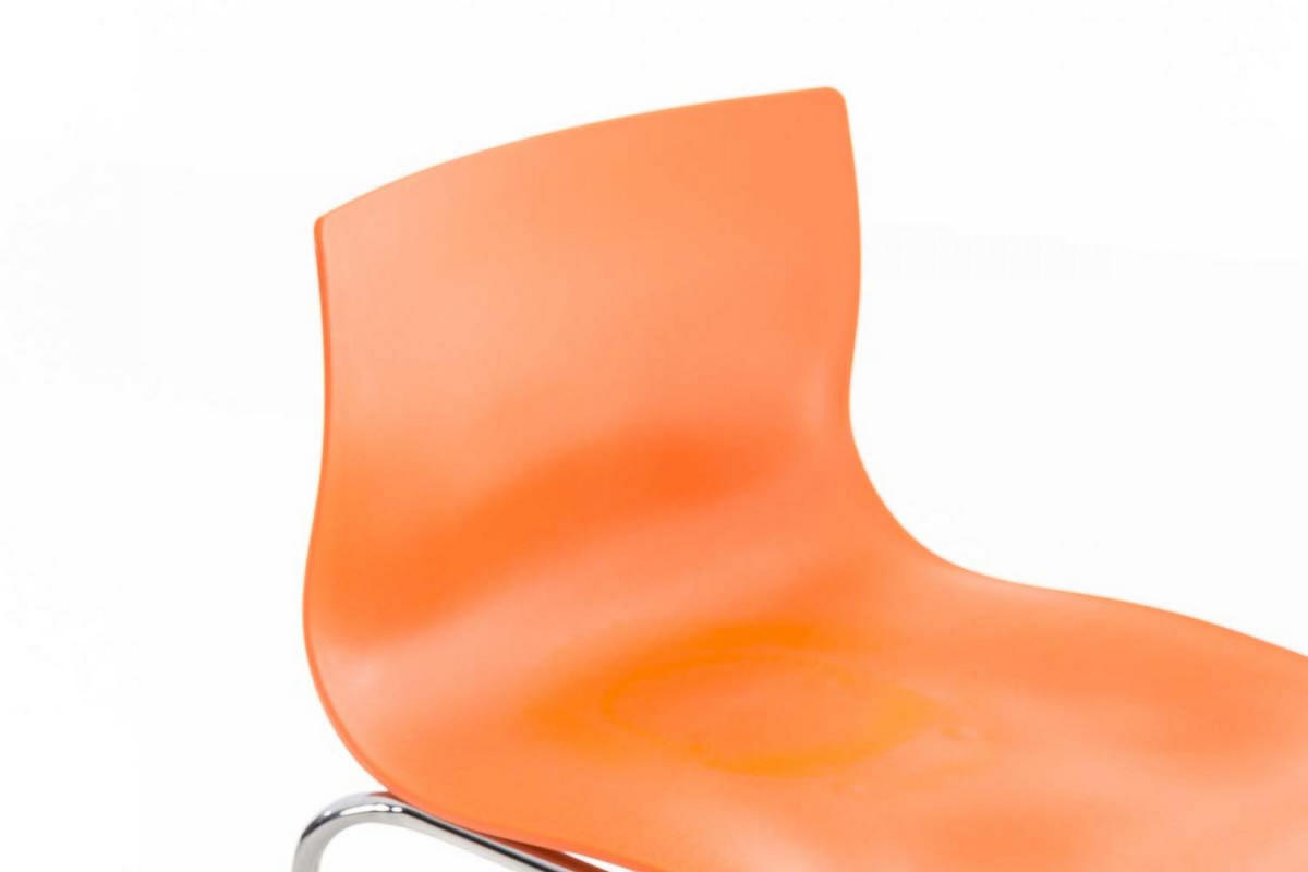 BARHOCKER Kunststoff Orange - Chromfarben/Orange, Kunststoff/Metall (43/100/48cm) - CLP