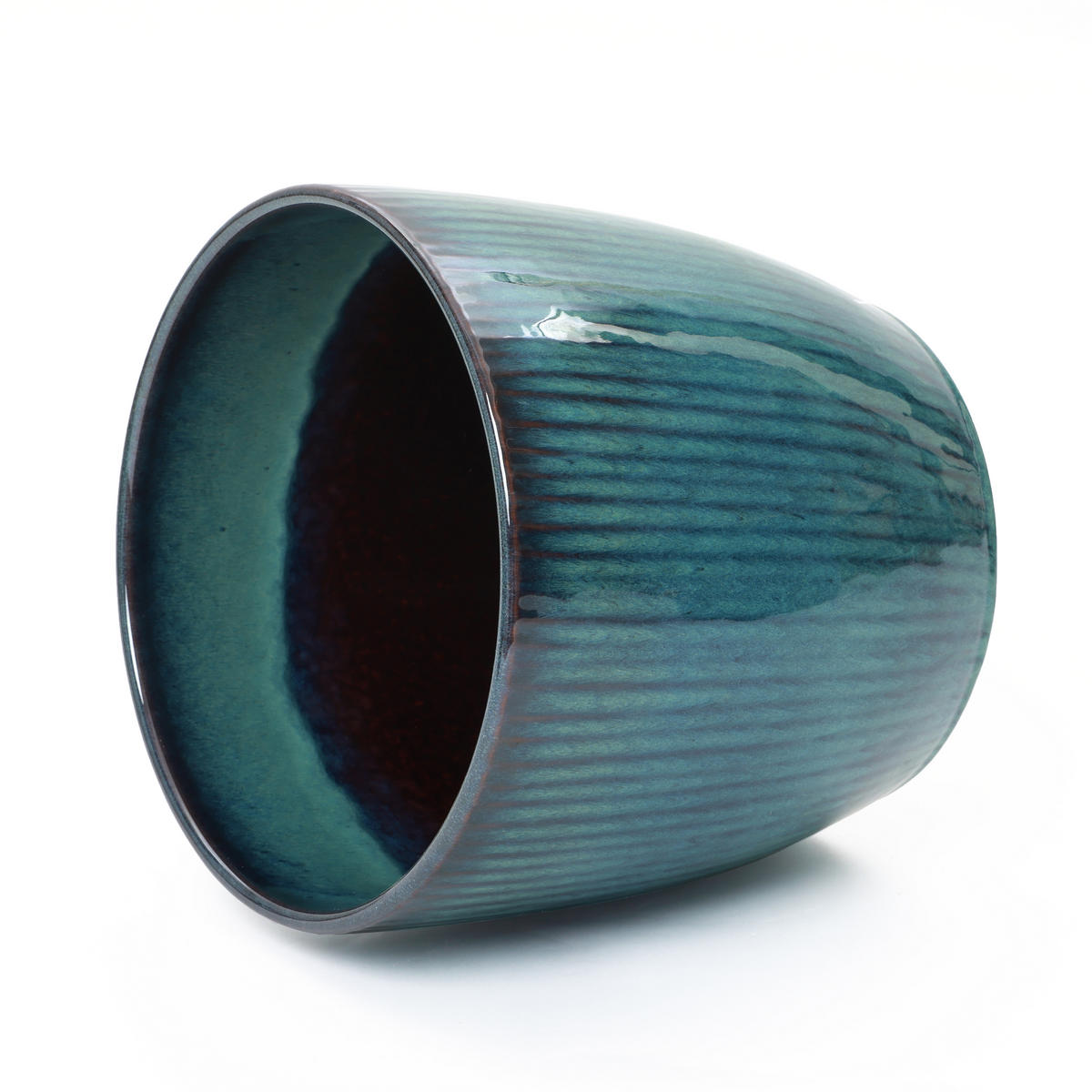 BLAUER Keramik-Blumentopf, Durchmesser 30 cm, Höhe 28 cm - Blau, Keramik (29cm) - Hometopia