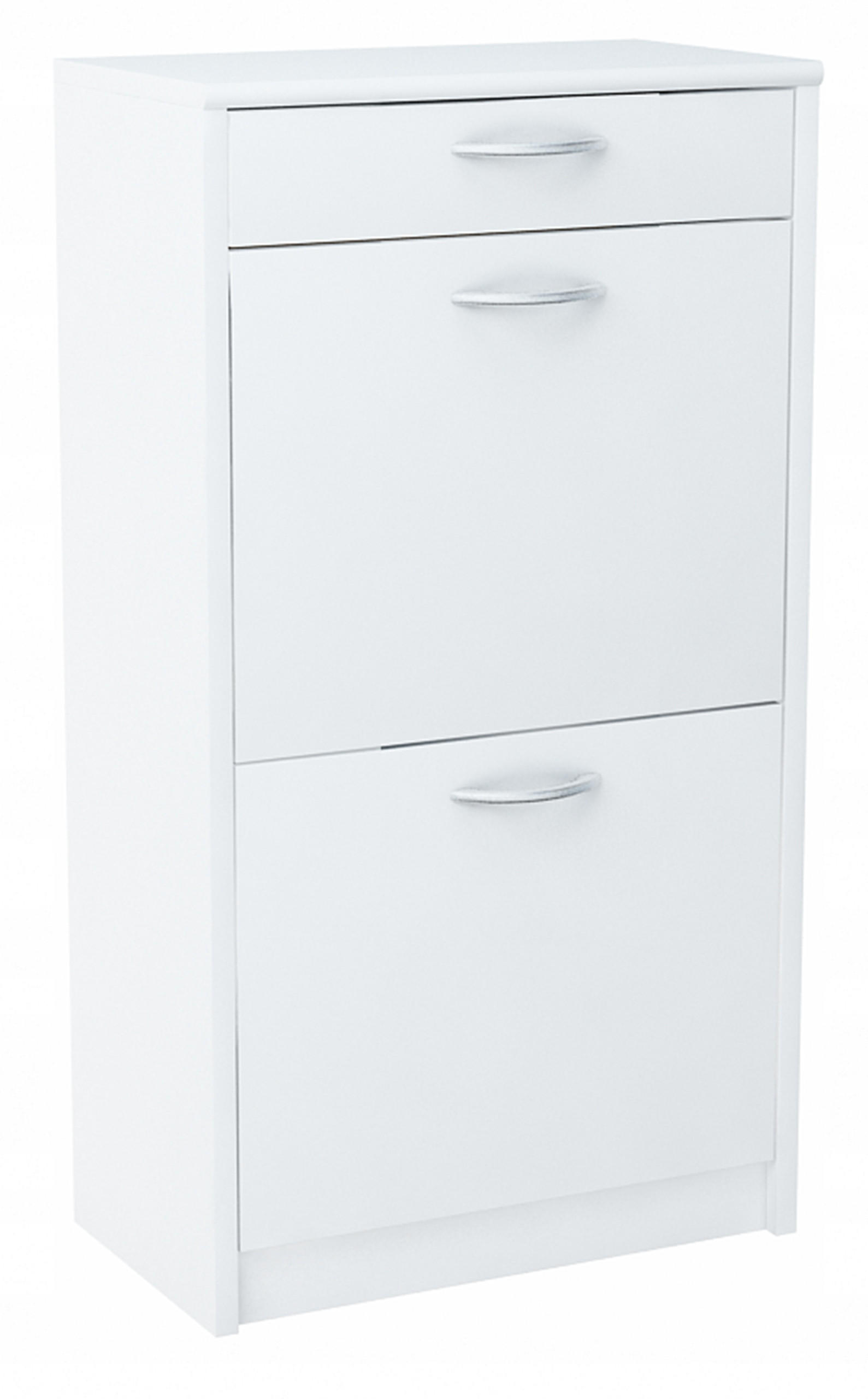 SCHUHSCHRANK 2D1S Weiß 50/28/92 cm - Weiß, Holzwerkstoff (50/92/28cm) - Matkam Möbel
