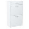 SCHUHSCHRANK 2D1S Weiß 50/28/92 cm - Weiß, Holzwerkstoff (50/92/28cm) - Matkam Möbel