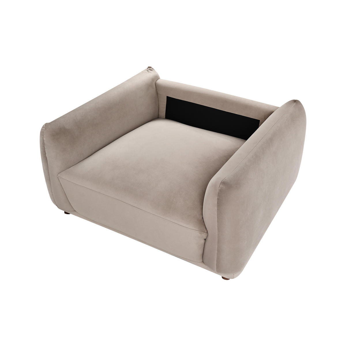 SESSEL Samtstoff Taupe Jubek - Taupe/Beige, Textil (120/81/104cm) - Beliani