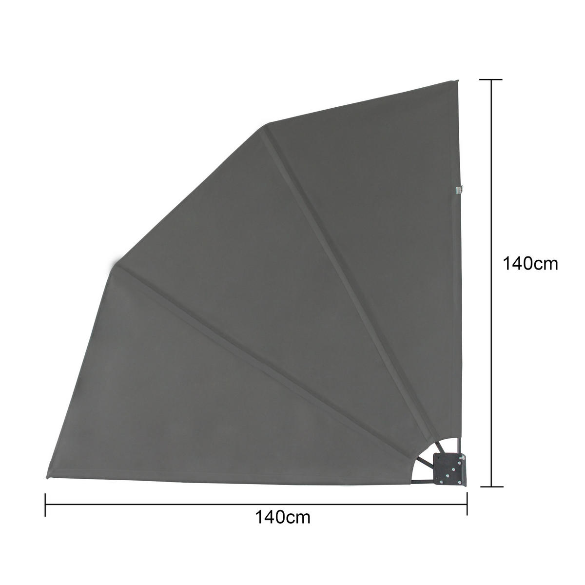 BALKONFÄCHER 140x140 Dunkelgrau - Dunkelgrau, Textil (140/140cm) - SVITA
