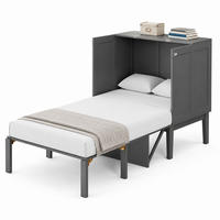 KLAPPBETT 90/200 cm in Grau mit Stauraum - Grau, Holz/Holzwerkstoff (90/200cm) - CHICFURN