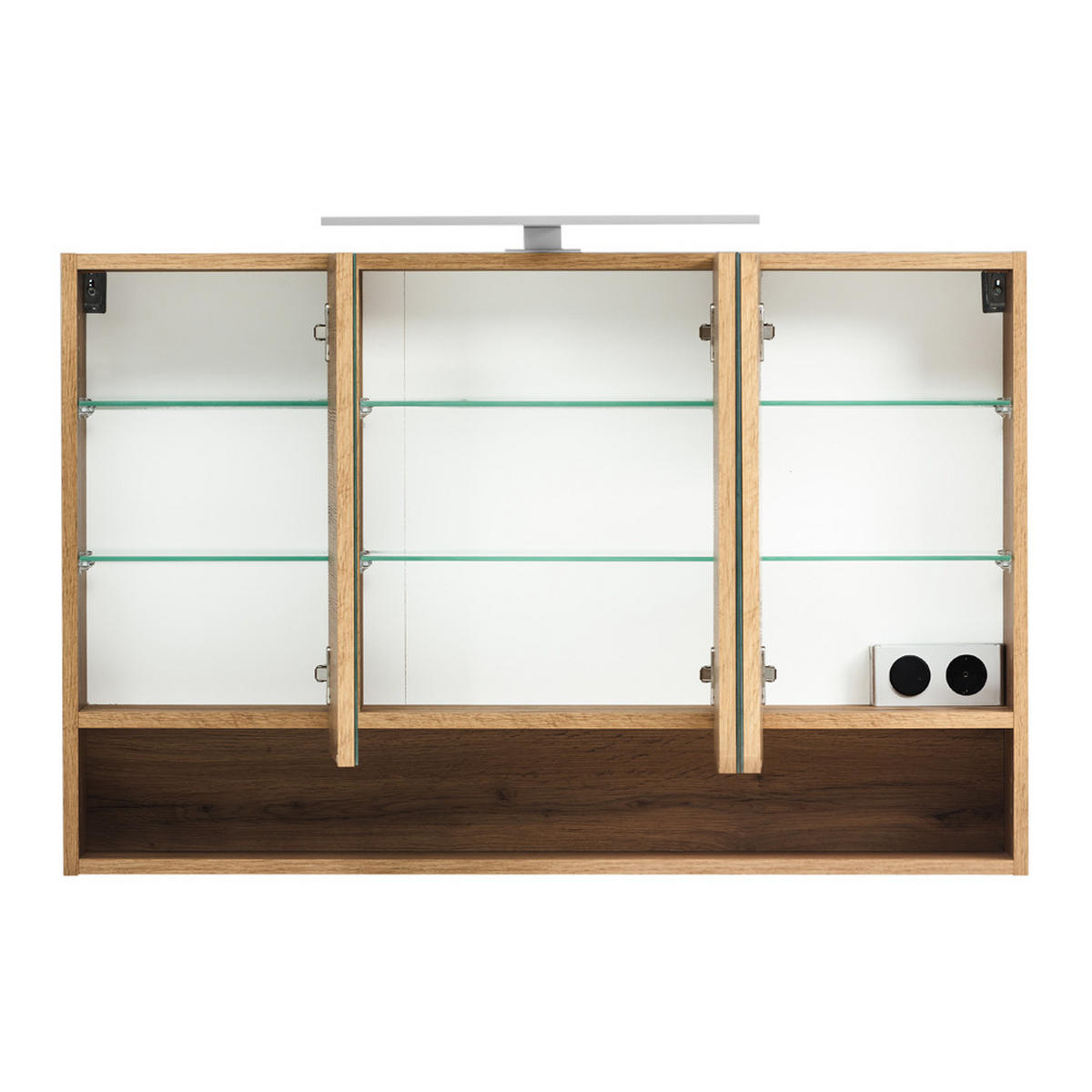 SPIEGELSCHRANK Kahla-03 - Braun, Holzwerkstoff (100/64/20cm) - Lomado