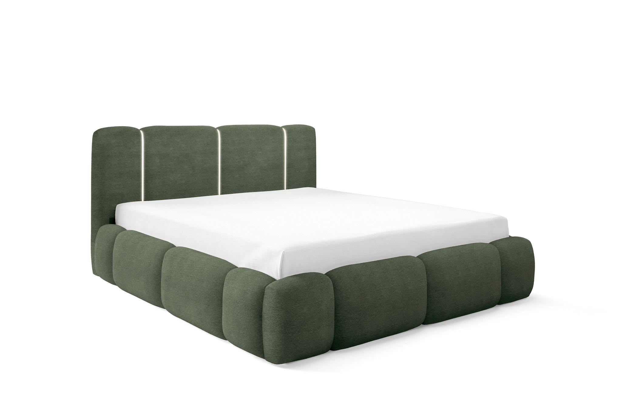 POLSTERBETT Springs - Grün, Holzwerkstoff/Textil (140/200cm) - Fun Möbel
