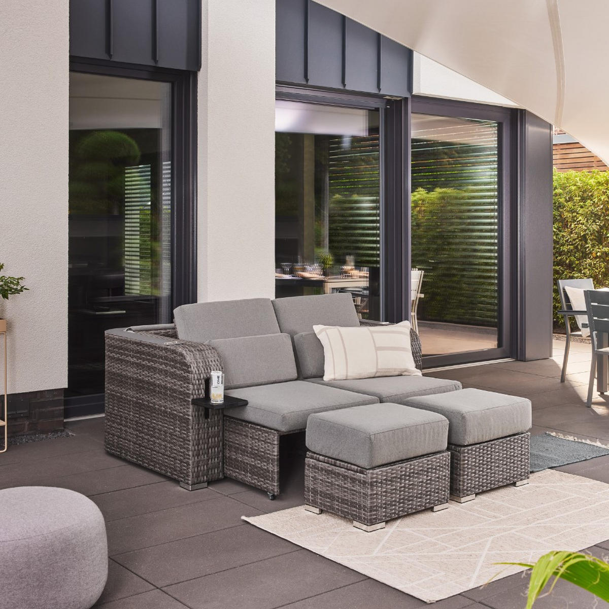 STRANDKORB HOLBY - Ohne Regenabdeckung - Grau, Kunststoff (160/69/189cm) - Home Deluxe