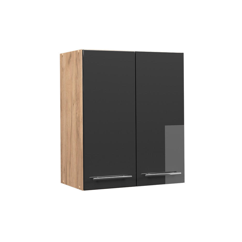 HÄNGESCHRANK Fame-Line Anthrazit Hochglanz 60 cm - Anthrazit/Eiche Wotan, Holzwerkstoff (60/72/34.1cm) - Vicco