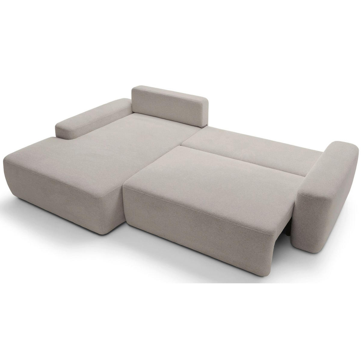 ECKSOFA Baleo Greige Chenille-Bezug - Taupe/Schwarz, Kunststoff/Textil (264/162cm) - Selsey