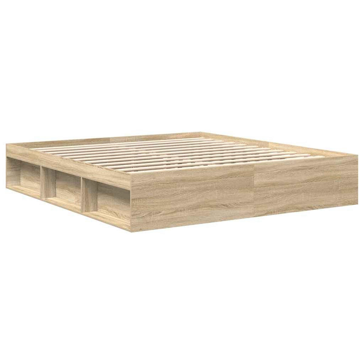 BETTGESTELL SONOMA-EICHE 200X200 CM - Sonoma Eiche, Holz - vidaXL