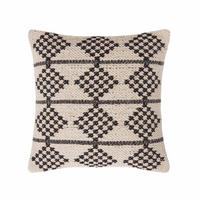 DEKOKISSEN Adana 45/45 cm geometrisch gemustert - Schwarz, Textil (45/45cm) - Homescapes
