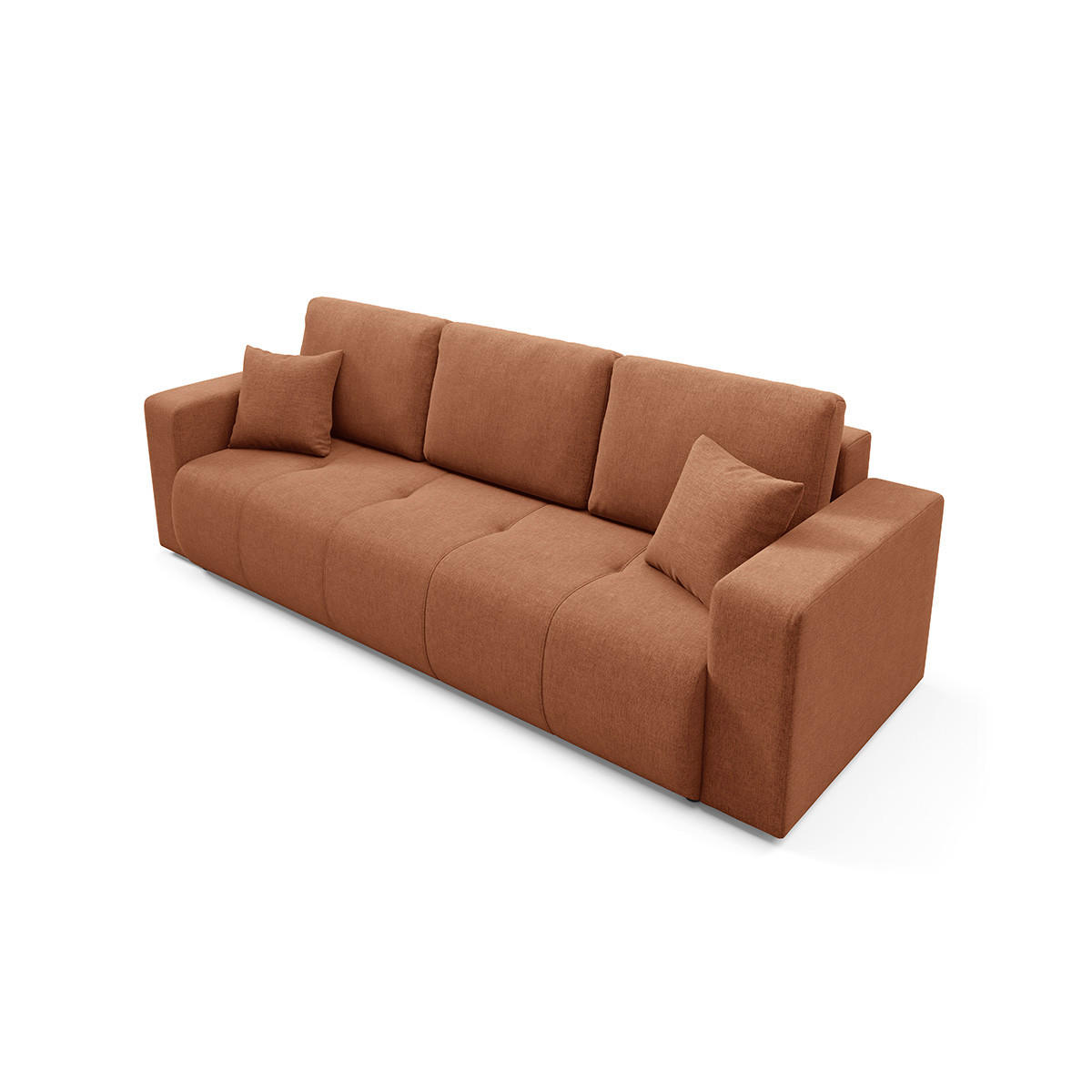 SOFA Giulia 3 Sitzplätze Terrakotta - Orange, Holz (244/82/102cm) - Petits-meubles