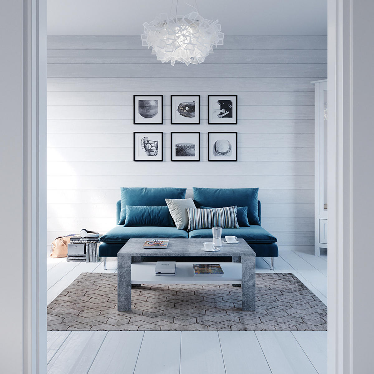 COUCHTISCH Beton 100 x 60 cm - Schieferfarben, Holzwerkstoff (60/100/42cm) - Vicco