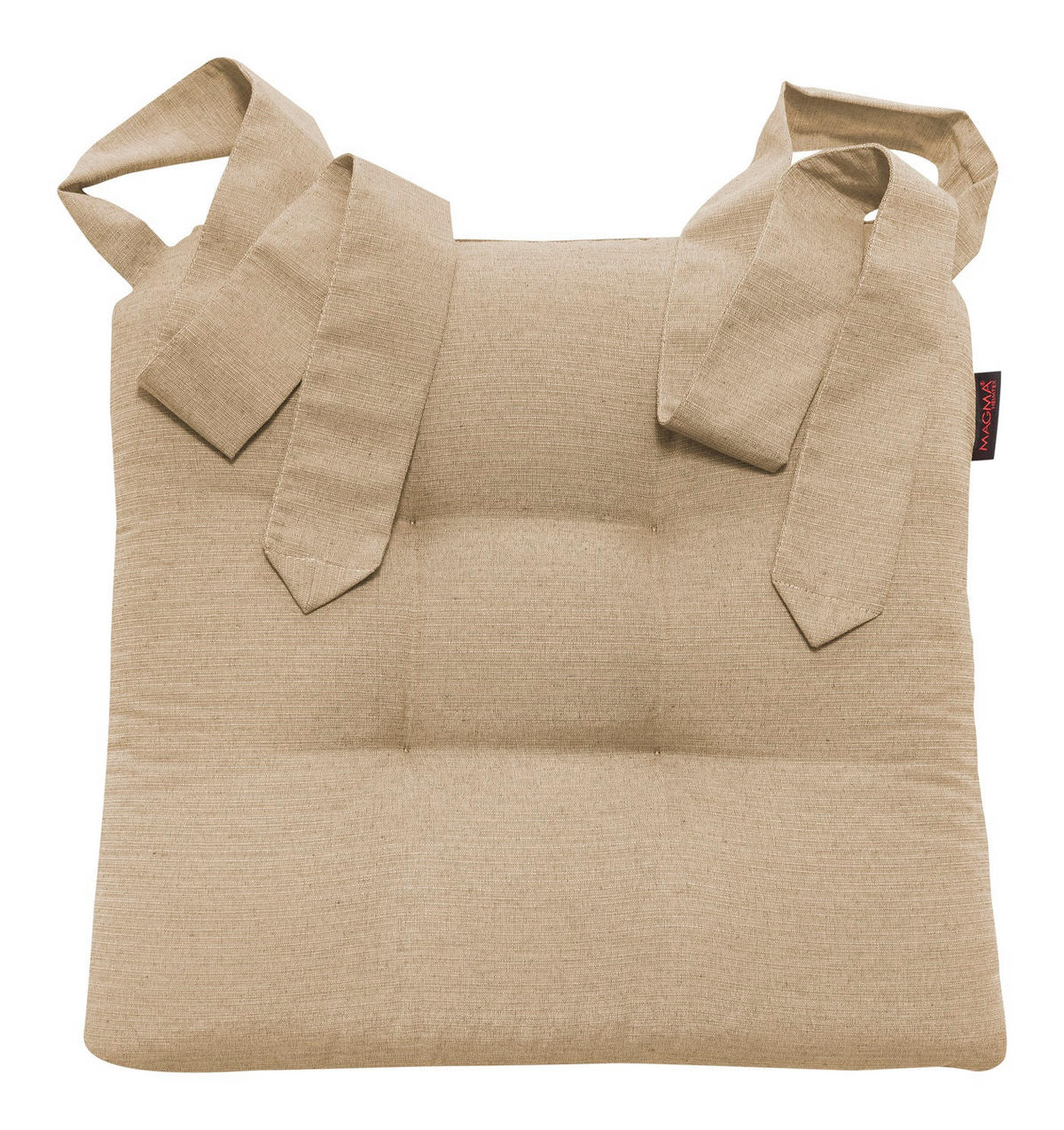 STUHLKISSEN Fino mit Schleifenband 2er Set beige - Beige, Textil (46/42/7cm) - Magma Heimtexx