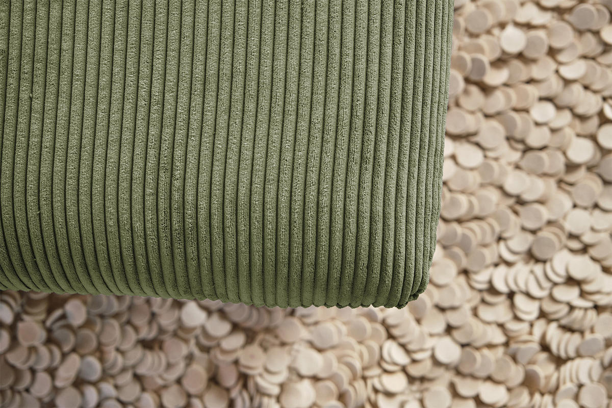 LONGSEAT CHAMRE Grün Cord - Schwarz/Grün, Textil/Metall (130/95/160cm) - KAWOLA