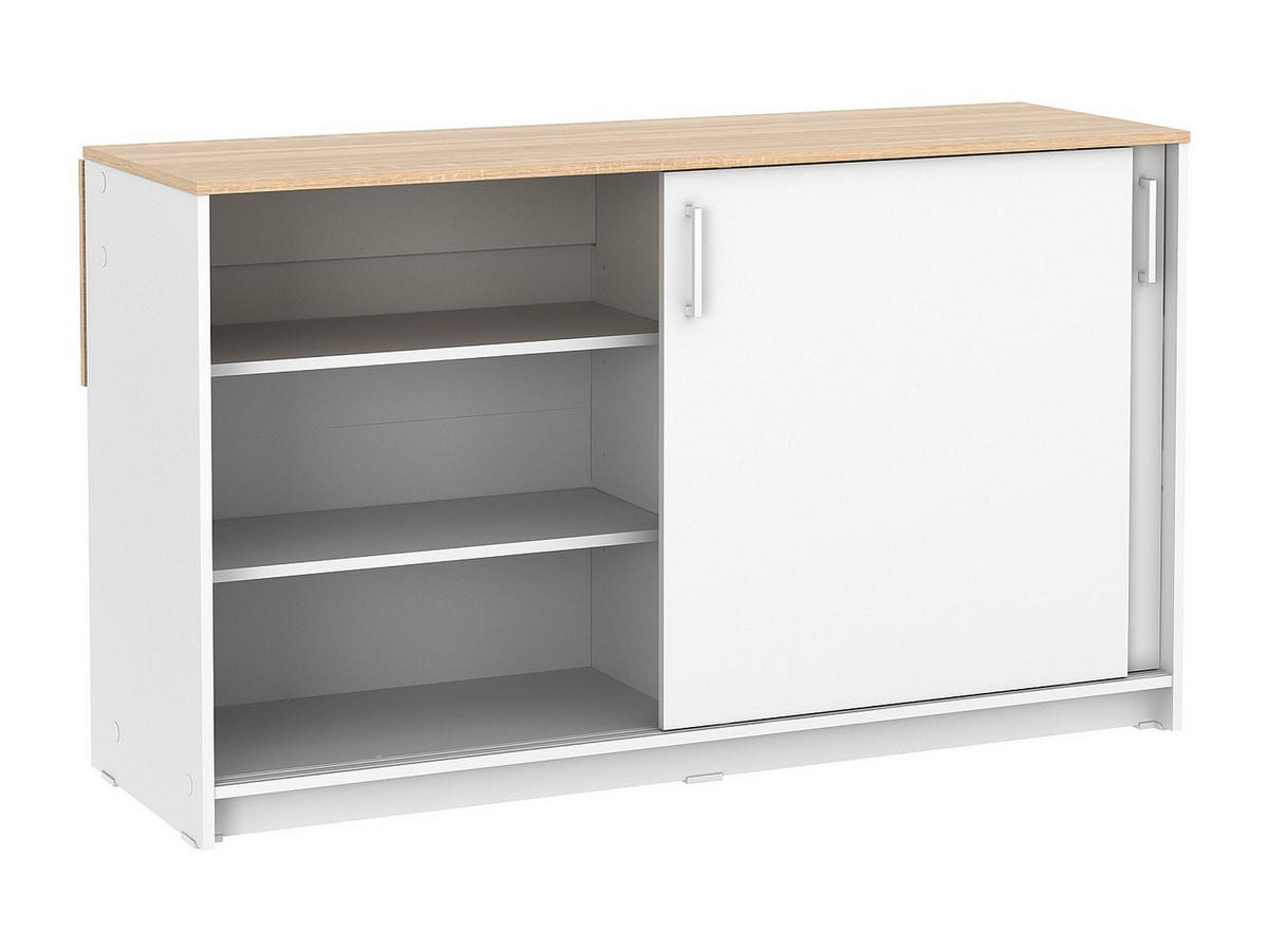 KÜCHENINSEL - 2 -Sitzer - MDF - naturfarben hell, weiß - BENITA - Naturfarben, Holz (140/82/75cm) - Vente-Unique