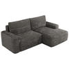 ECKSOFA BELLUNO L Dunkelgrau Cord - Rechts - Dunkelgrau/Schwarz, Textil (233/144cm) - MKS