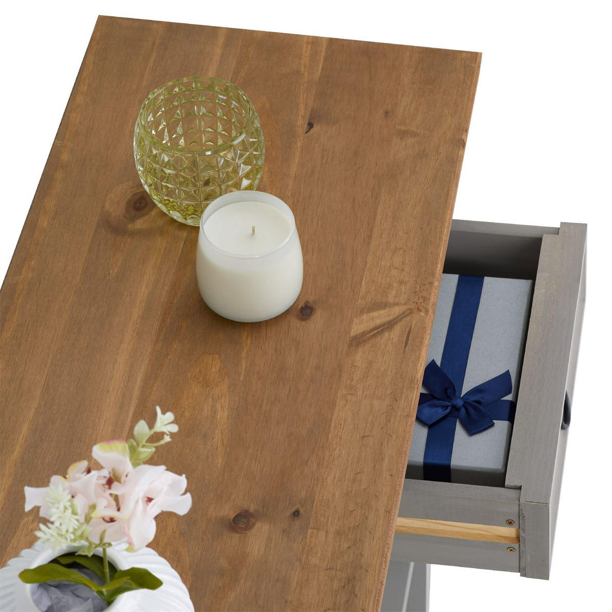 KONSOLENTISCH RAMON - Naturfarben/Grau, Holz (32/87/73cm) - CARO-Möbel