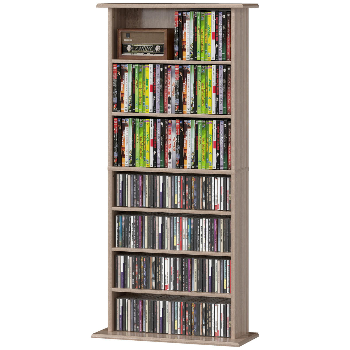 CD-REGAL DE-14509 8 Fächer, verstellbare Böden Natur - Naturfarben, Holzwerkstoff (24/126.3/58cm) - ComfortXL