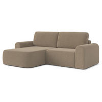ECKSOFA L Form Otterton Braun 250/180/95 cm Links mit Schlaffunktion - Schwarz/Braun, Kunststoff/Textil (180/250cm) - AX Living