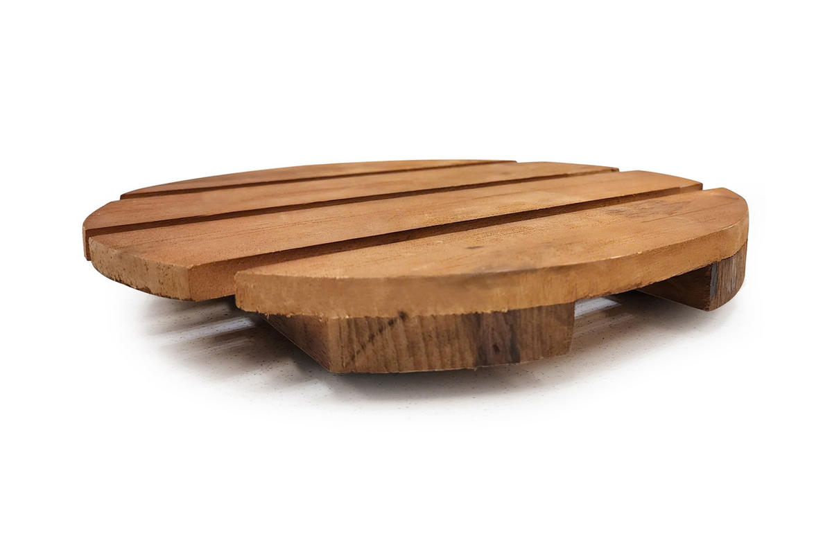 PFLANZENROLLER rund Akazienholz Ø 40 cm, Braun - Braun, Holz (40/4.5cm) - dasmöbelwerk