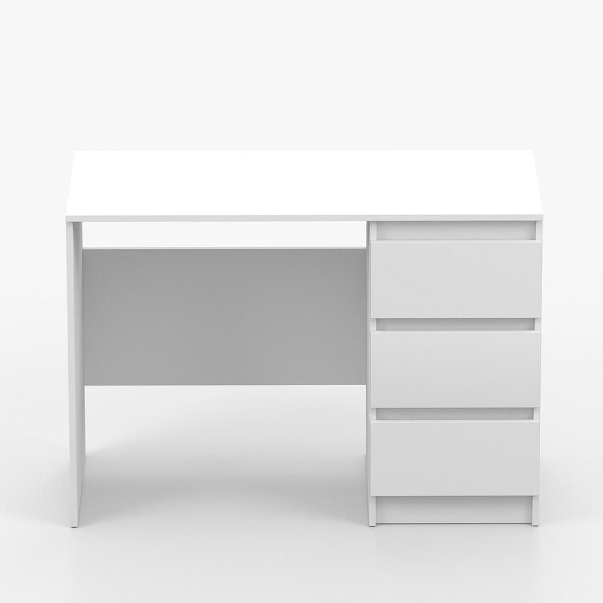 SCHREIBTISCH SOLO, Kinderzimmer, Kinderschreibtisch Kinderzimmertisch 110 cm Weiß/Weiß, grifflos - Weiß, Holzwerkstoff (110/78/50cm) - imoebel24