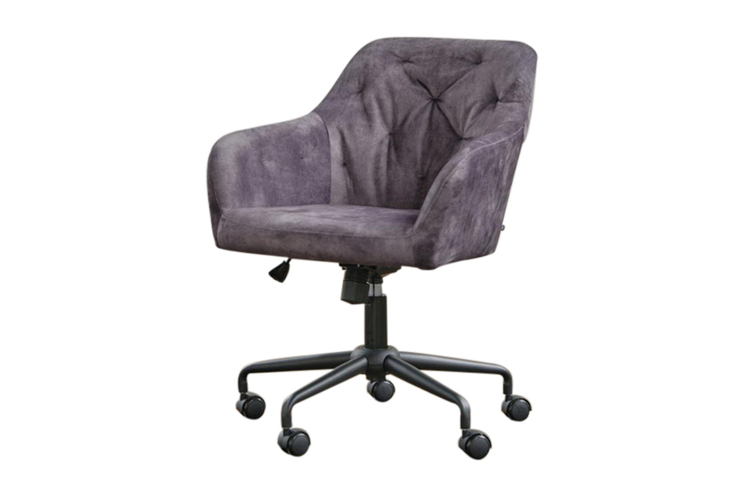BÜROSTUHL KAYA Anthrazit Velvet - Anthrazit/Schwarz, Textil (64/79/61cm) - KAWOLA