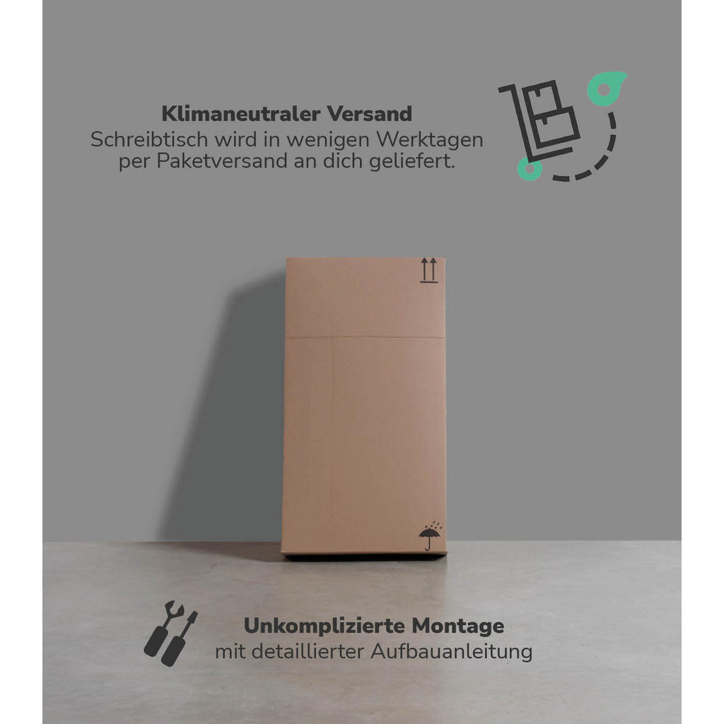 Thumbnail - Mokebo Schreibtisch, Eiche, Holzwerkstoff, 145x77x65 cm, Arbeitszimmer, Schreibtische, Bürotische