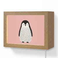 NÁSTĚNNÁ LAMPA Tučňák - Tečky - Minimalistický - Růžový 20x15 cm - růžová, kompozitní dřevo (20/15/8cm) - OnlyWow
