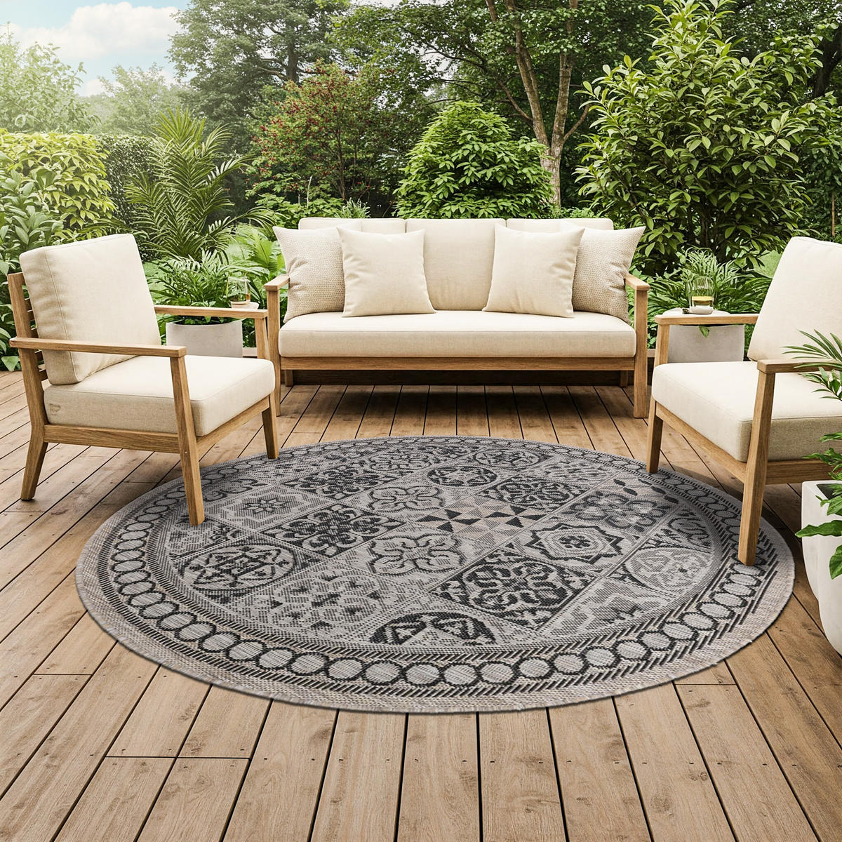 TEPPICH MELISSA Braun 100/100 cm - Braun, Kunststoff (100/100cm) - Tapiso