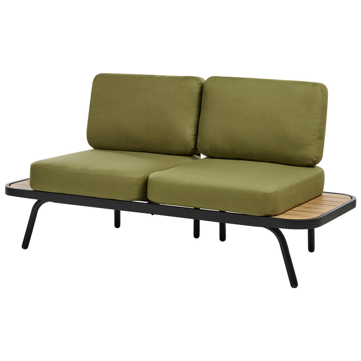 LOUNGE-SET 4-Sitzer Grün Minozzo - Hellbraun/Schwarz, Holz - Beliani