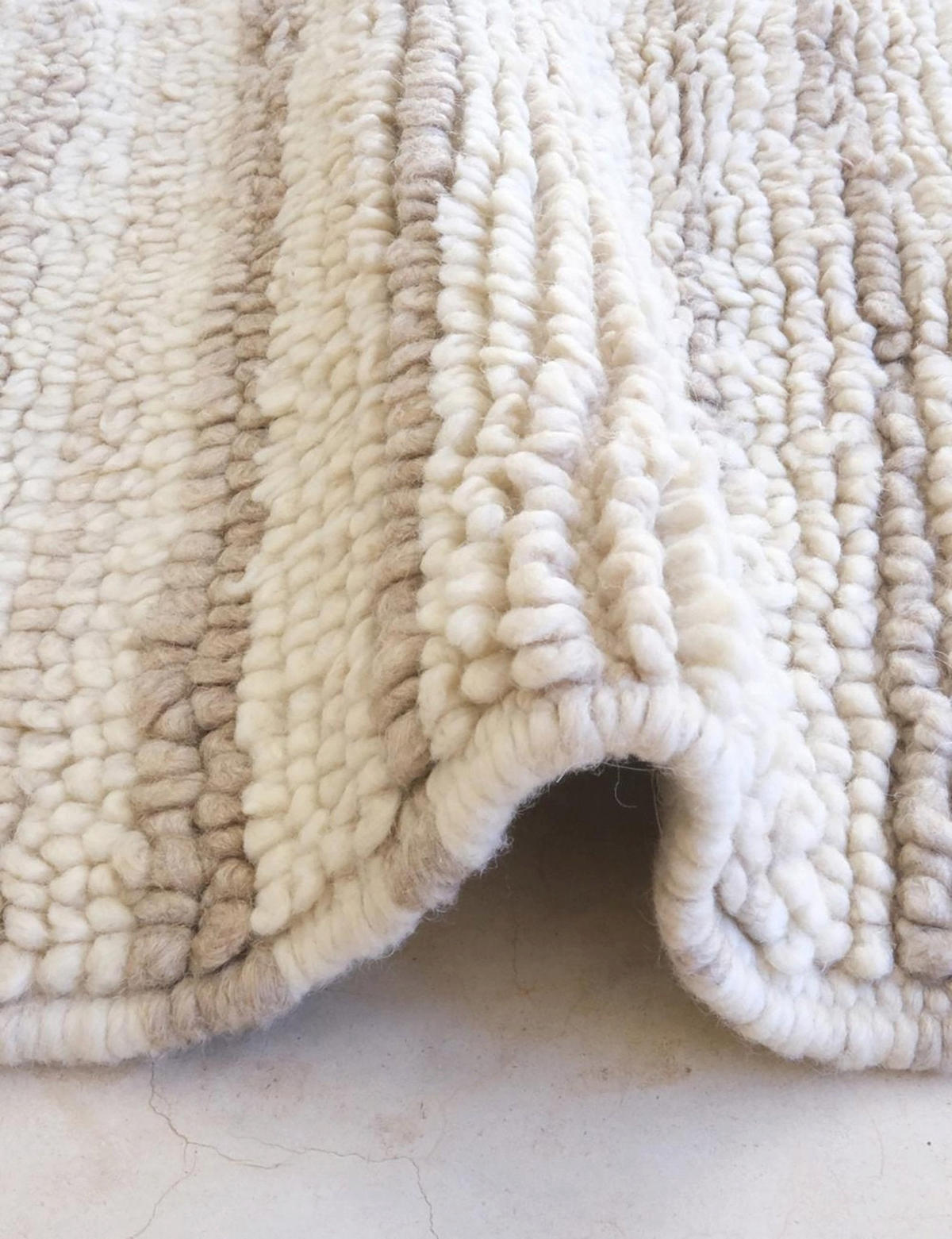 BERBERTEPPICH aus reiner Wolle 98x 158 cm - Weiß, Naturmaterialien (98/158cm) - AFK Living