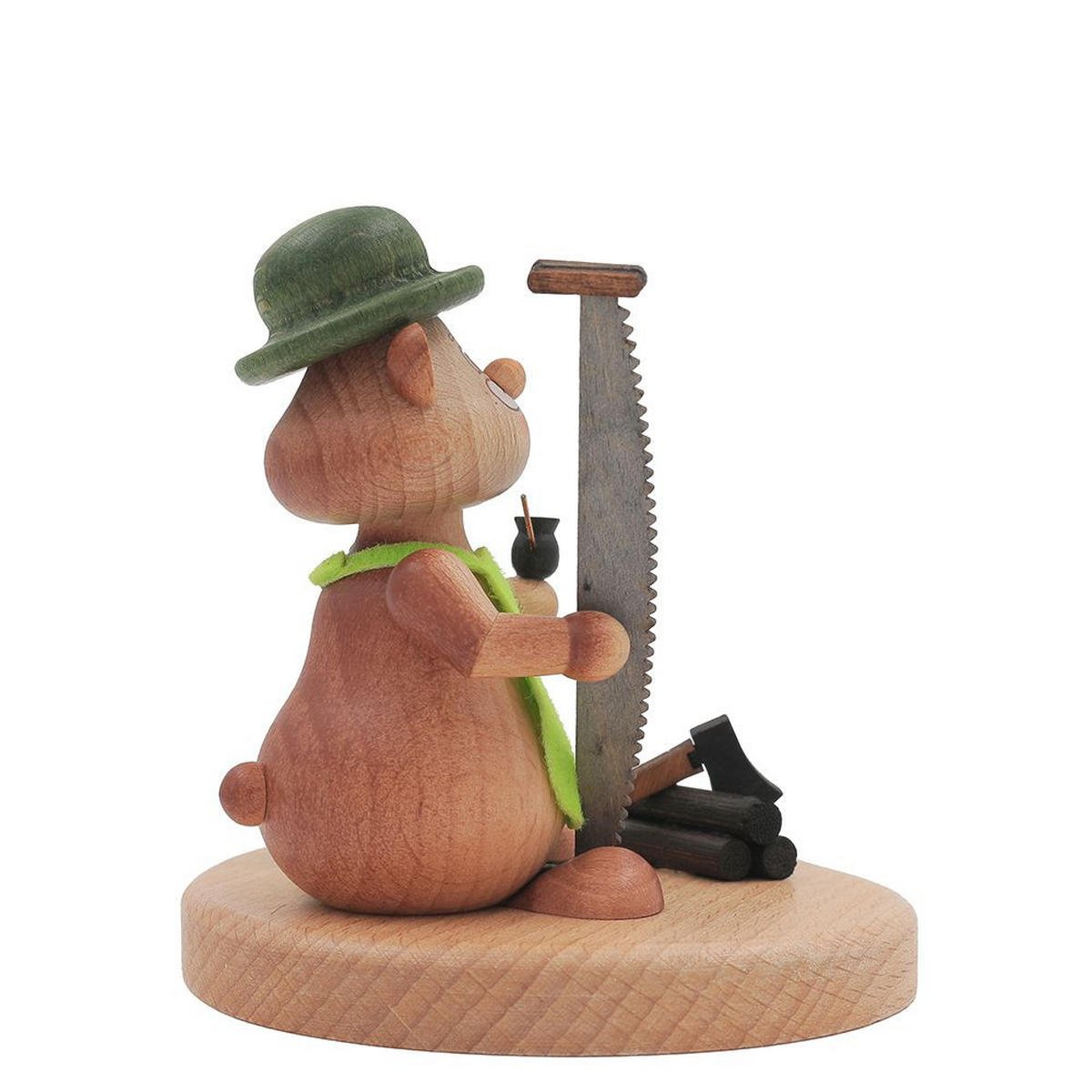 HOLZFIGUR Hamster Holzfäller mit Kerzenhalter 11 cm - Multicolor, Metall (14/1/0.1cm)