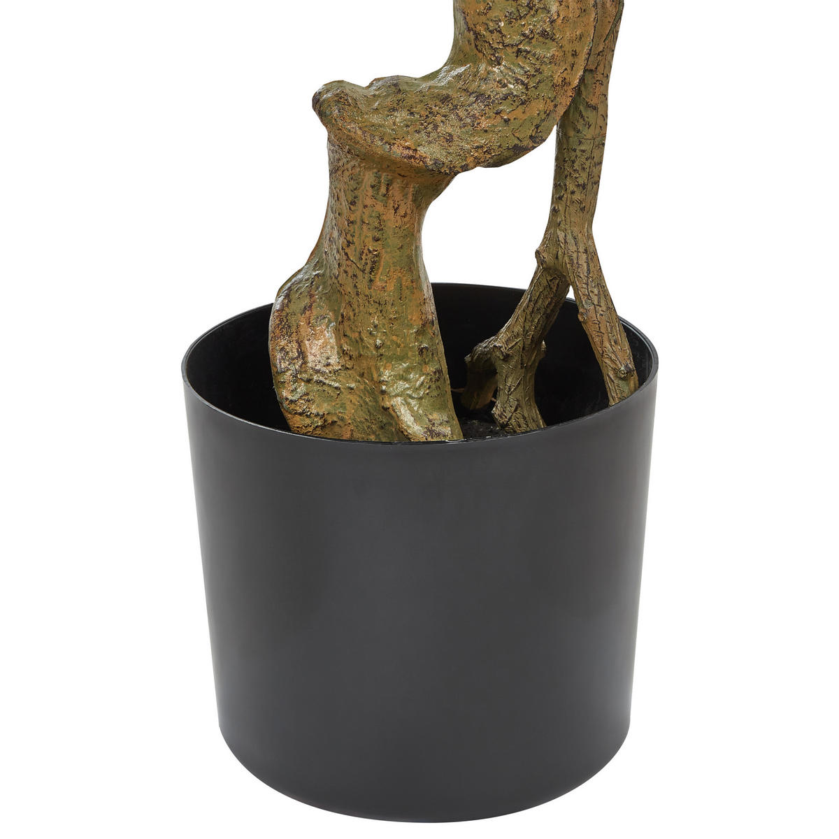 KUNSTPFLANZE im Blumentopf 166 cm Grün/Schwarz Ruscus Tree - Schwarz/Grün, Kunststoff (166cm) - Beliani