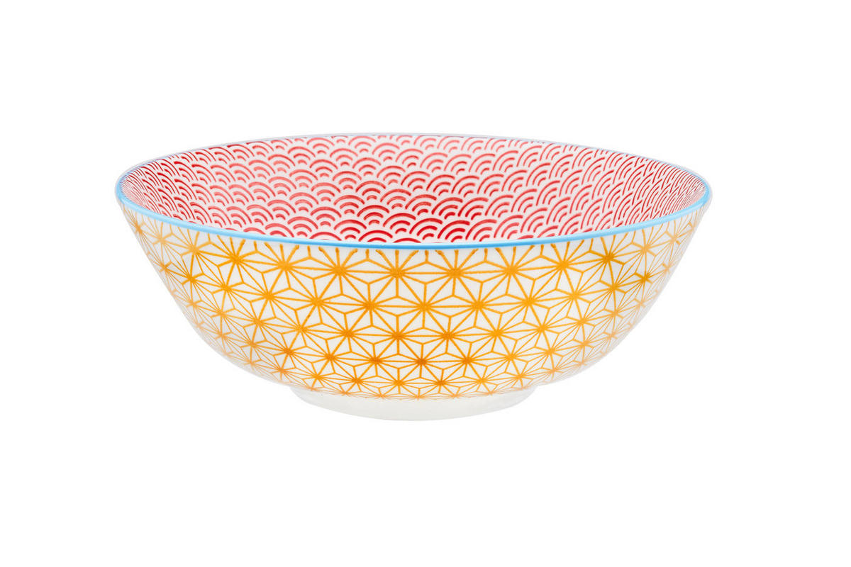 SCHALEN Pattern Ø21cm - 6er-Set - Color - Blau, Keramik - Björn