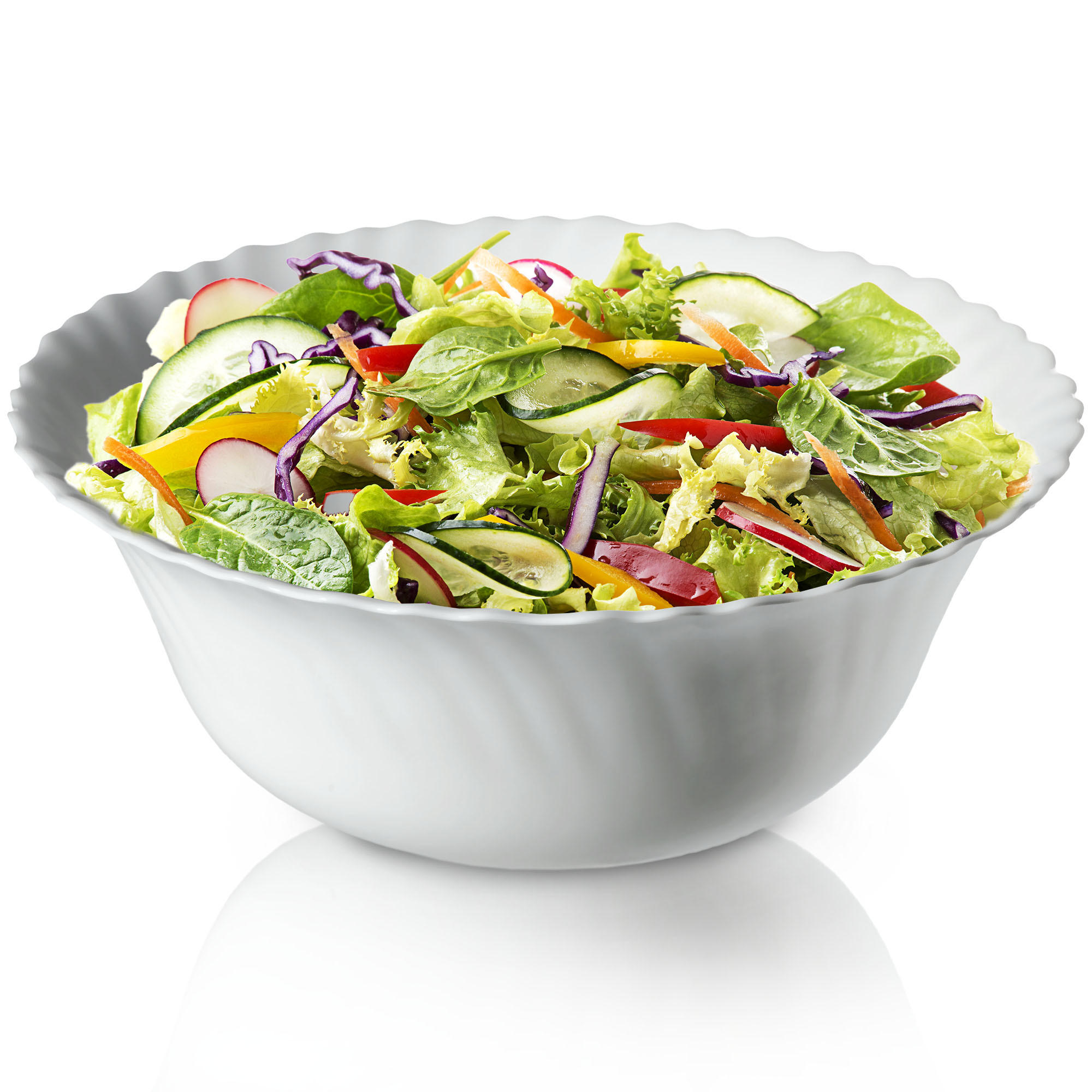 SALATSCHÜSSEL aus Glas, 23 cm, weiß - Weiß, Glas (23cm) - KADAX